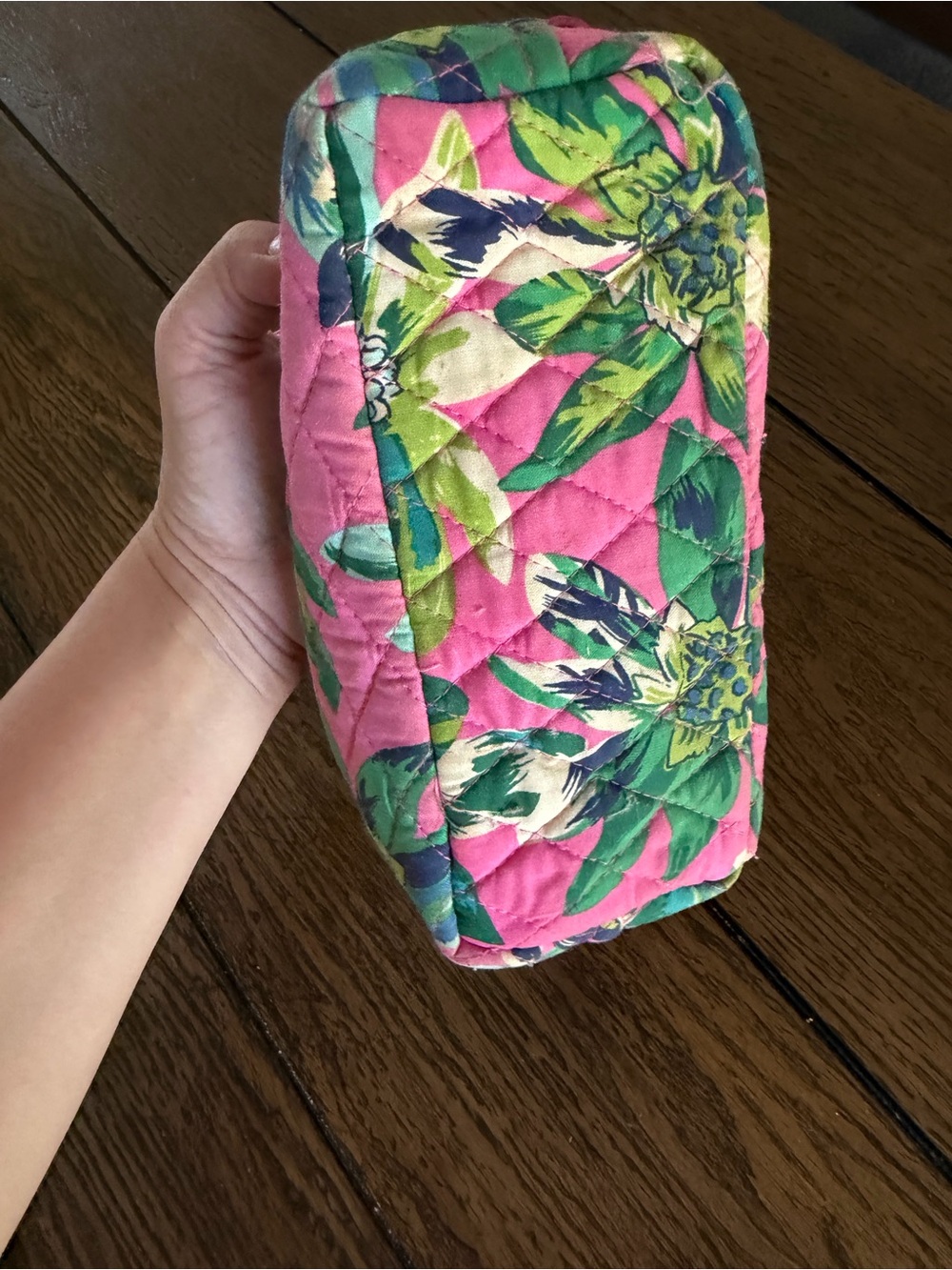 Vera Bradley Floral Cosmetic Pencil Case Cosmetic Bag Vintage Pattern Pink Blue - Picture 6 of 10